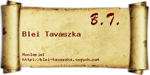 Blei Tavaszka névjegykártya